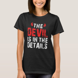 T-shirt Satan diable disant que le diable est dans le déta