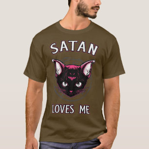 T-shirt Satan M'Aime Drôle Satanic Kitty Goth