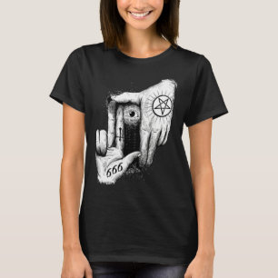 T-shirt Satan vous regarde 666 Occulte Baphomet Bouc Satan