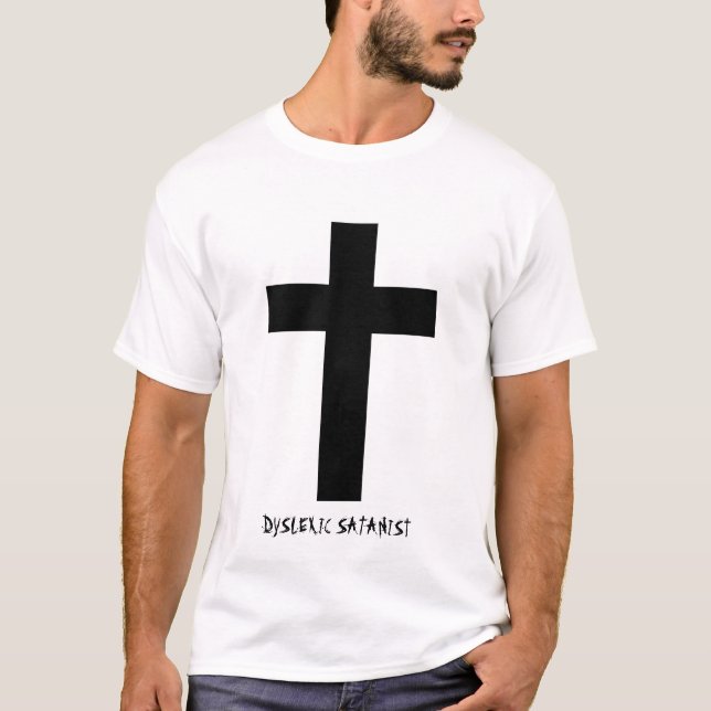 T-shirt sataniste dyslexique (Devant)