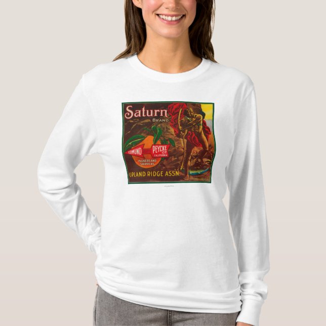 T-shirt Saturn LabelUpland orange, CA (Devant)