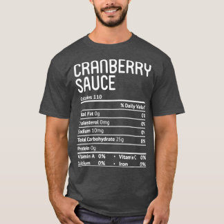 T-shirt Sauce canneberge Valeur nutritive
