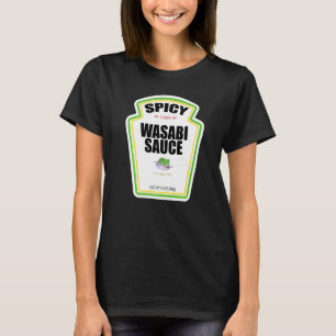 T-shirt Sauce Wasabi épicée Bouteille Étiquette Costume d'