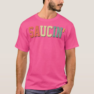 T-shirt Saucin. Hip hop urbain Rap Chemise Retro Couleurs 