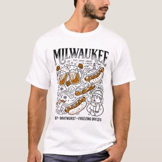 T-shirt Saucisse de bière de Milwaukee et brises glaciales