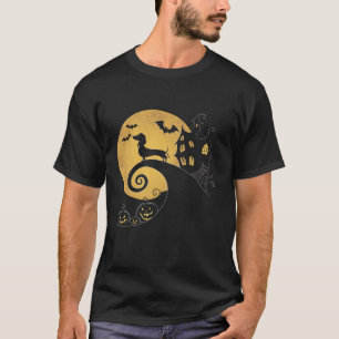 T-shirt Saucisse de Dachshund Halloween Weenie Wiener Moon
