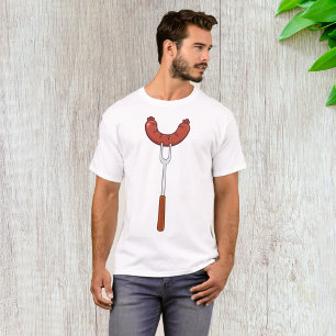 T-shirt Saucisse grillée sur fourchette à BBQ