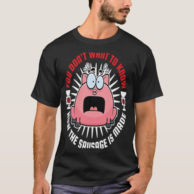 T-shirt Saucisson La fabrication de la viande broyeuse Vou (Devant)