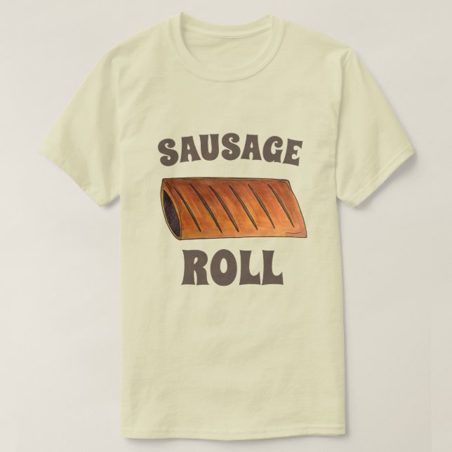 T-shirt Saucisson Roll British Savy Pâtisserie Snack Food  (Design devant)
