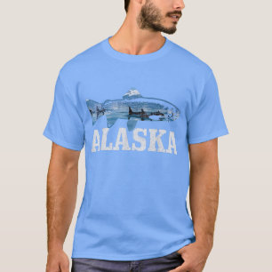 T-shirt Saumon de truite de l'Alaska Pêche à la mouche Poi