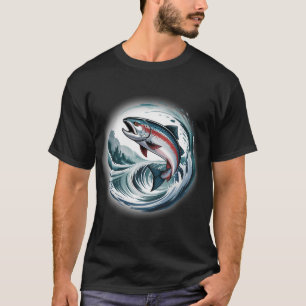 T-shirt Saumon guerrier – Roi des courants