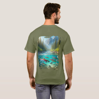 T-shirt Saumon Kokanee Ruisseau de Pins