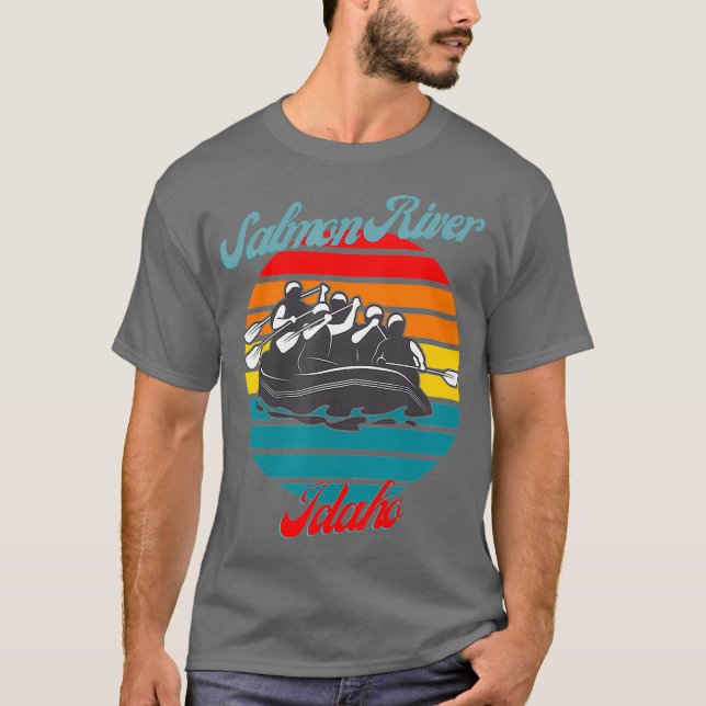 T-shirt Saumon River Idaho Rafting d'eau blanche Canoë (Devant)