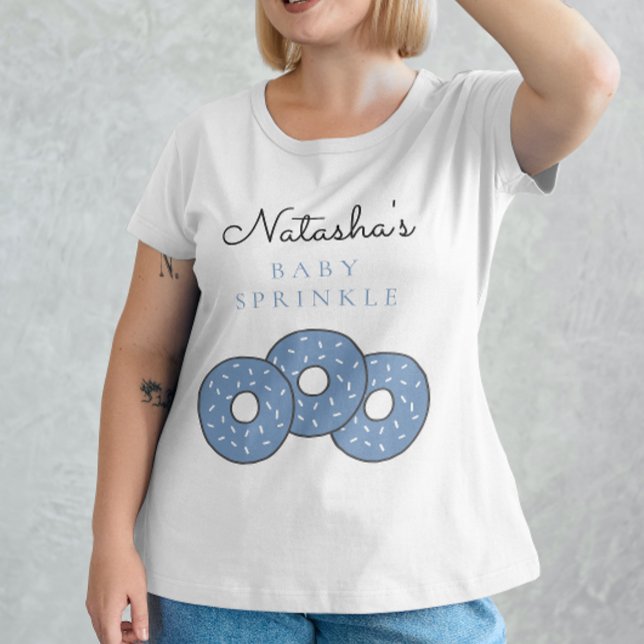 T-shirt Saupoudrer de Baby shower de beignets bleu doux (Créateur téléchargé)