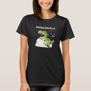 T-shirt Saurus des neiges dinosaure rex jouer de la neige 