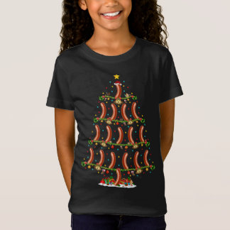 T-Shirt Sausage Lover Xmas Éclairage Père Noël Saucage Noë
