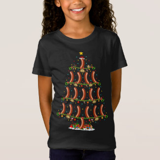 T-Shirt Sausage Lover Xmas Éclairage Père Noël Saucage Noë