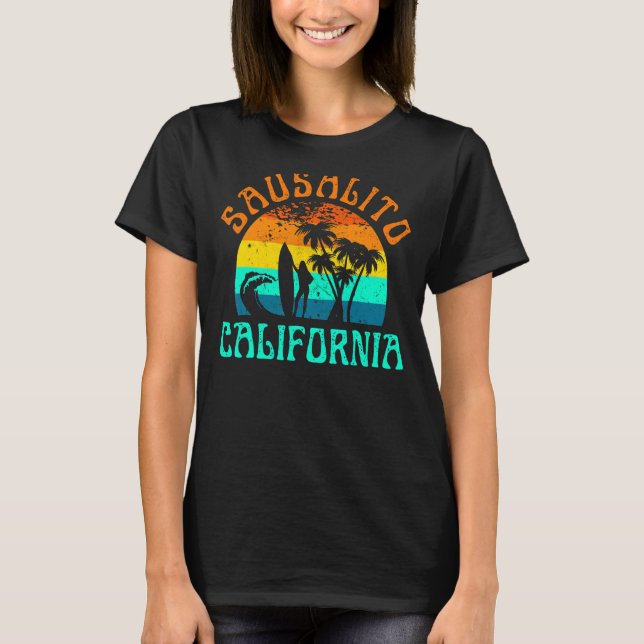 T-shirt Sausalito California Beach Surf Vacances été Gi (Devant)