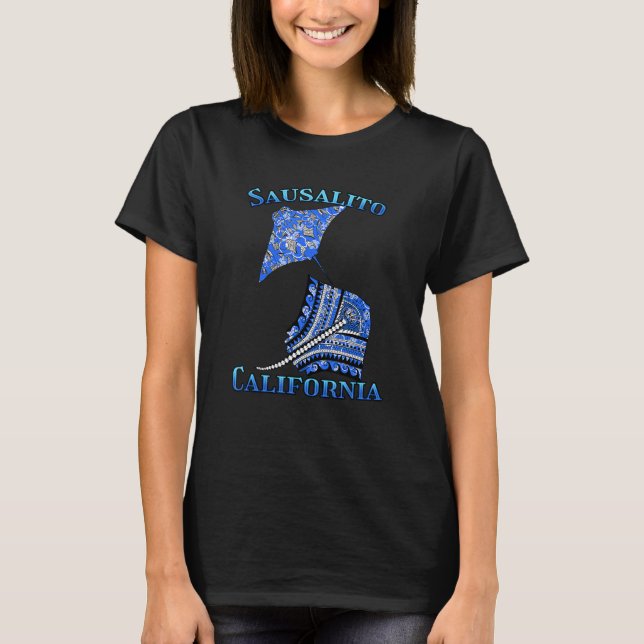 T-shirt Sausalito California Vacances Tribal Stingray (Devant)
