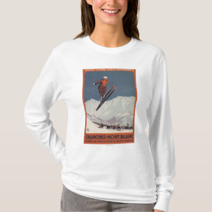 T-shirt Saut à skis - affiche olympique de promo de PLM