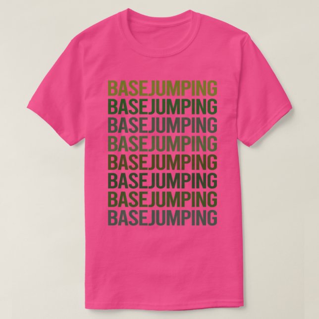 T-shirt Saut de base de texte vert (Design devant)