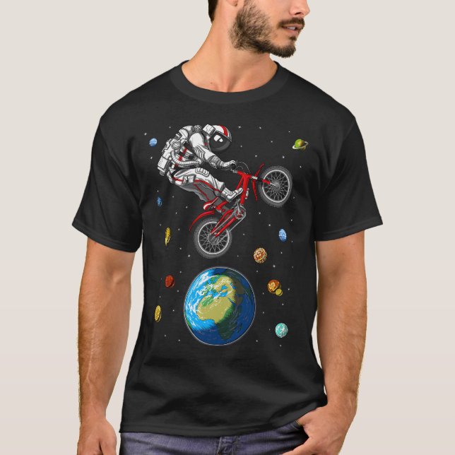 T-shirt Saut de vélo d'astronaute (Devant)