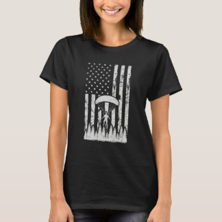 T-shirt Saut en parachute d'avion de voltige de drapeau am