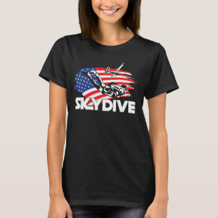 T-shirt Saut en parachute drôle drapeau américain US Parac