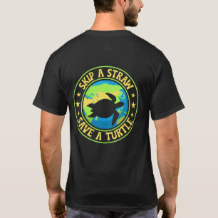 T-shirt Sauter une paille Sauver une Tortue - Éco Conscien