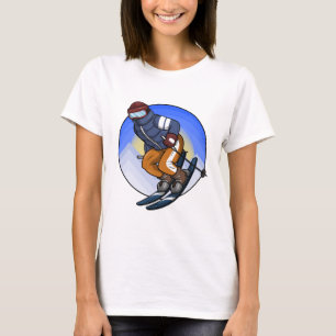 T-shirt Sauteur à ski avec casquette de ski et lunettes