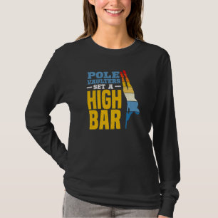 T-shirt Sauteurs à la perche fixent une barre haute saut à