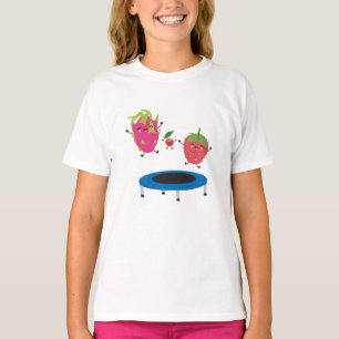 T-shirt Sauts De Fruits Sur Trampoline