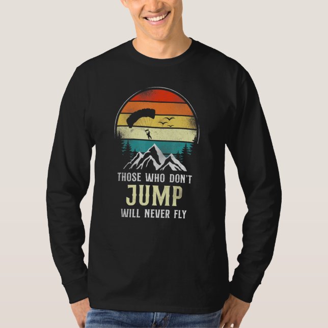 T-shirt Sauts De Plongée Voler Parachute Paraglide Retro (Devant)