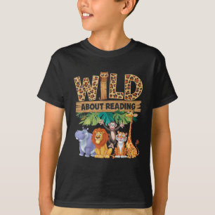 T-shirt Sauvage sur la lecture Imprimé léopard Mignon Anim