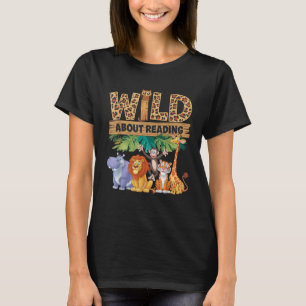 T-shirt Sauvage sur la lecture Imprimé léopard Mignon Anim