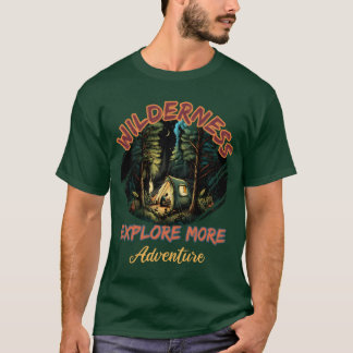T-shirt Sauvagerie Explorer Plus d'Aventure Camping amis