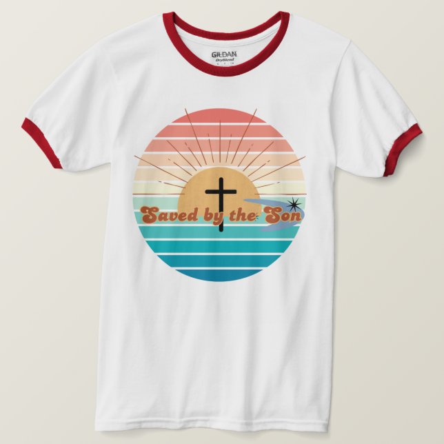 T-shirt Sauvé par le fils retro Christian tee (Design devant)