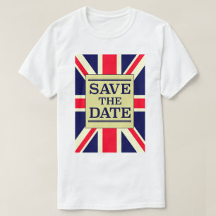 T-shirt Sauvegarder la date Vintage Union jack