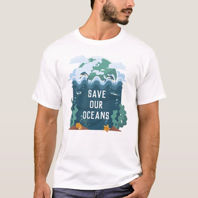 T-shirt Sauvegarder notre Jour des terres océanique Person (Devant)