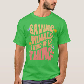 T-shirt Sauver des animaux rétro est un peu mon truc pour