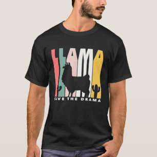 T-shirt Sauver le Drame  Llama Silhouette Rétro  Alpaca
