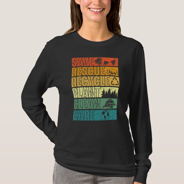 T-shirt Sauver les abeilles Secourir les animaux Plantes A (Devant)