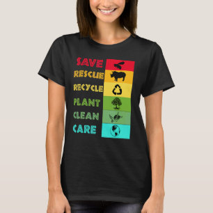 T-shirt Sauver les abeilles Secourir les animaux Recycler 