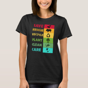T-shirt Sauver les abeilles Secourir les animaux Recycler 