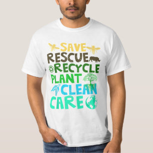 T-shirt Sauver les abeilles Secourir les animaux Recycler 