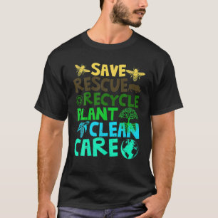 T-shirt Sauver les abeilles Secourir les animaux Recycler