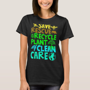 T-shirt Sauver les abeilles Secourir les animaux Recycler 