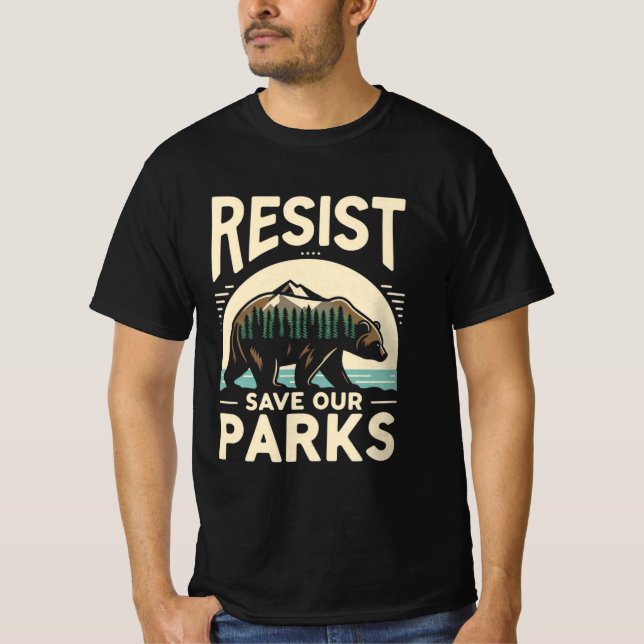 T-shirt Sauver nos parcs résister à l'ours Activisme De l' (Devant)