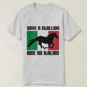 T-shirt Sauver un étalon Monter un drapeau italien Drôle