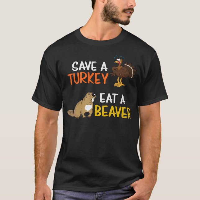T-shirt Sauver Une Turquie Mange Un Castor (Devant)